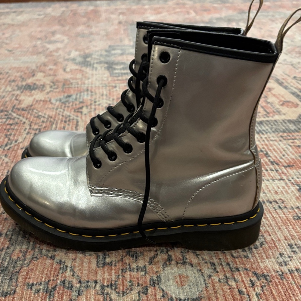 Dr. Martens Silver Boots size 10